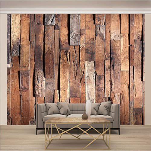 WYXWZ Papier Peint Panoramique Trompe l'oeil 3d Chambre Adulte Enfants Art Papier Peint Intissé Mural Moderne Toison Salon Chambre à Coucherr Salle L 200cm x 140cm Motif de Planches de Bois