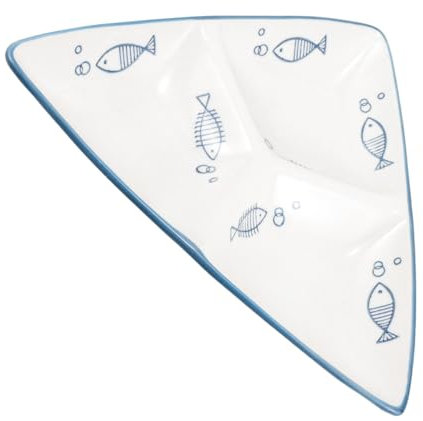 HOLIDYOYO Plato De Cerámica Dividido De Compartimentos Para Control De Porciones Para Desayunos Almuerzos y Diseño Para Picnic y Uso Diario