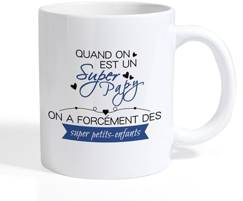 Cadeau Homme Cadeau Famme Mug Pour Collegue Meilleure Amie Tonton Maman Papa Beau Papa Beau Maman Cadeaux Famille Mug Cadeaux Noel Saint Valentin Pour Famille Amie (Motif cœur bleu de grand-père)