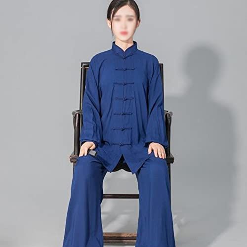 Tai Chi Suit Men And Women Kung Fu Martial Arts Qigong Wing Chun Uniform Unisex Morning Exercise Clothes Long Sleeves Lightweight Meditation Suits,003,XXL