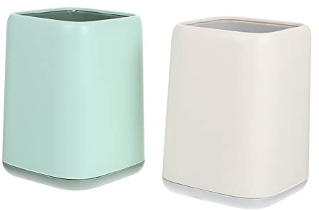 Vaguelly 2stücke Makeup Pinsel Organizer Und Stiftehalter Für Schreibtisch Wasserdichtes Design Aufbewahrung Von Kosmetik Und Schreibgeräten Moderne Farbvarianten Mischbeige