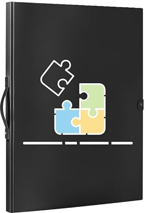 Kepuarm Puzzle Aufbewahrung,Puzzle Mappe 1000 Teile, Mit 20 transparente Taschen, Tragbar, Staubdicht und Schmutzabweisend, Puzzle Liebhaber Geschenke (Schwarz)