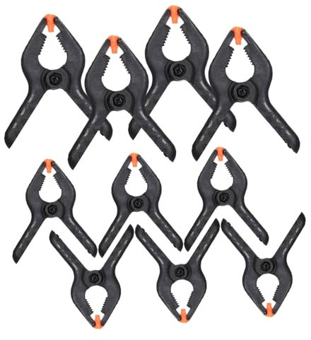 PRETYZOOM Negras 10 Abrazaderas de Resorte de Plástico para Carpintería y Compactas, Uso Rápido y Resistente para Lienzos, Bricolaje y Estudios Fotográficos