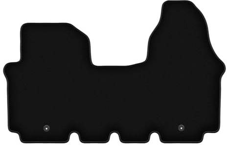 Wielganizator Velours Vorne Fußmatten passend für Renault Trafic II (2001-2014) | Qualität: Basic - Genaue Passform, rutschfeste Untregrund 2-teilig - Schwarz