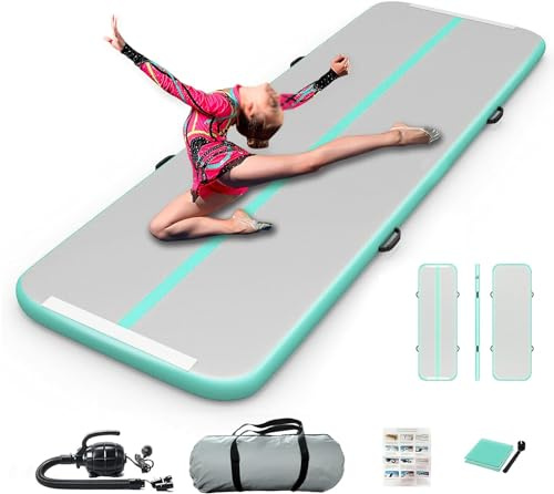 JOYTALENT Air Matte Track, 3 M Aufblasbare Gymnastikmatte, Height of 10 cm Air Turnmatte, Tumbling Matte with Air Pump for Gym/Home/Outdoor/Training/Yoga
