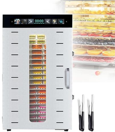 Essiccatori per Alimenti, essiccatore Elettrico per Alimenti, capacità di Essiccazione 33~46 kg/40~60 kg, essiccatore in Acciaio Inossidabile per Verdure essiccate, 20 Strati
