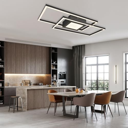IMPTS LED Deckenleuchte Dimmbar Deckenlampe Eckig Modern Wohnzimmerlampe | Flurlampe 30W Metall Deckenbeleuchtung Warmweißes 3000K für Wohnzimmer Küche Schlafzimmer Flur Balkon