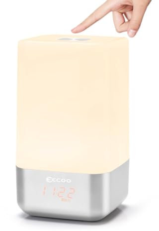 Sunrise Sveglia con luce di risveglio, 5 suoni naturali che cambiano colore, batteria ricaricabile da 3600 mAh, lampada da comodino perfetta per mattine delicate