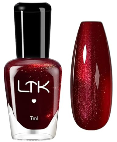 Pearl Red Nail Polish - Pearlescent Shell Dark Red Nail Varnish - Burgundy Red Shimmer Nail Varnish Quick Dry - Long-Lasting No Baking Required High Gloss Breathable Nail Art Polish For Women DIY