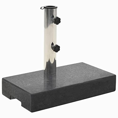 Heavy-Duty Black Granite Parasol Base - 25kg Umbrella Stand for Patio & Garden Umbrellas Rectangular Design Outdoor Furniture Support