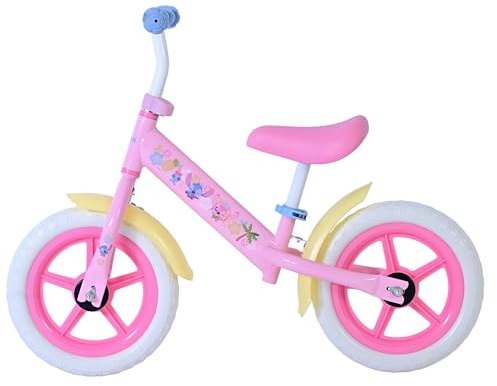 Disney Stitch Balance Bike 3+ Year Old - 12 Sturdy Metal Frame Girls, Boys - Training Childrens Bike with Adjustable Saddle & Handlebars, Hard Foam Tyres - Motor Skills Development Kids Ride On Toy