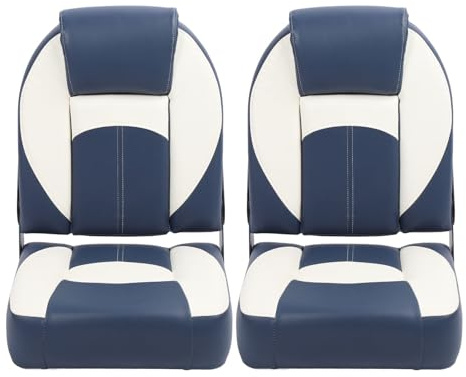 Zhjvihx Sedile Capitano Yacht 2 Pezzi, Sedile per Barca Pieghevole in Schiuma Ergonomica Antigraffio Resistente All'Acqua con Cerniera in Lega di Alluminio Resistente, per Barca Yacht