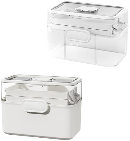 Scatola per assistenza medica, pieghevole, organizer portatile per medicinali, mini scomparti, scatole per medicinali per uso domestico, ufficio, auto, scuola, kit di crisi, viaggi e attrezzi