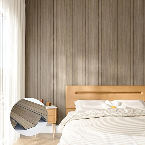 Stickyart Plaque Autocollante Pour Decoration Murale Imitation Bois 30cmX400cm Panneau Mural Decoratif Adhesif 3d Marron Deco Murale Gris Panneaux Muraux Autocollants Chambre Revetement Mural Mousse