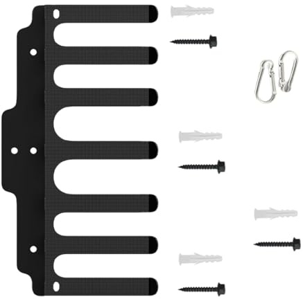 Portabottiere da parete con 7 ganci per attrezzature sportive, rack da palestra per manubri, per bilancieri, bar, per palestra, garage, casa, fitness, sollevamento