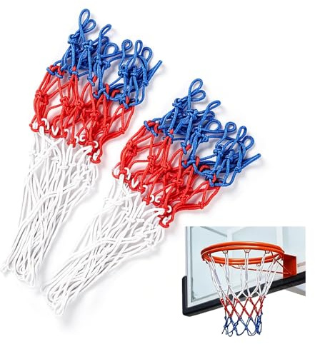 2 Stück Basketballnetz, Basketballkorb Outdoor Wandmontage Einhängen | Basketball Netz Außenbereich, für Basketballplatz Korb Ersatz Net