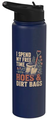 i Spend My Free time with Hoes and Dirt Bags Cottagecore Stainless Steel Insulated Water Bottle