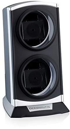 DESIGNHÜTTE® Uhrenbeweger Primus Schwarz/Silber für 2 Automatikuhren