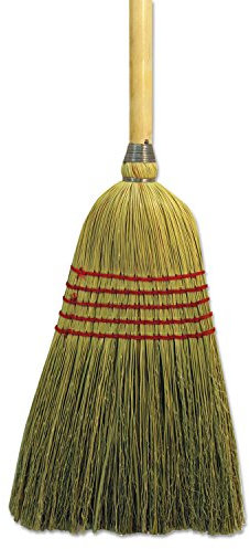 Unisan Flagged Bristle Parlor Broom Maid Broom with Wooden Handle