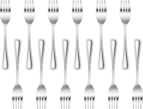 New Star Foodservice Bead Pattern 18/0 Stainless Steel Salad Fork, 6.6-Inch, Set of 12, Commercial Grade
