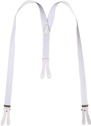 Harrys-Collection Hosenträger Herren Echtleder 35mm, schwarz, 120 cm | stufenlos verstellbar, elastisches Band, robuste Knopfloch-Patten aus Echtleder, optimaler Sitz für Arbeit und Freizeit