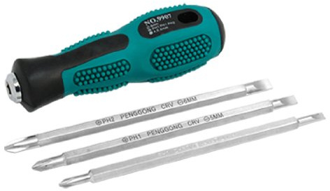 sourcing map a09101600ux0169 - Reversible 2-Way Phillips Destornillador Plano Set