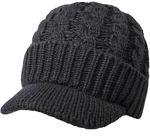 KUYOU Unisex Strickmütze Beanie Cap Winter Kappe Mütze mit Schirm