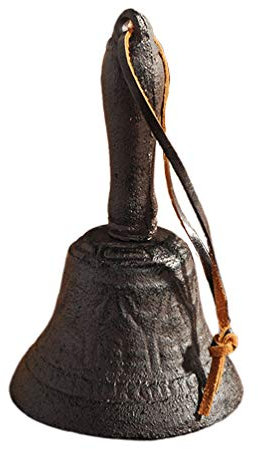 Milisten Handglocke im Vintage-Stil, Eisenglocke, Hochzeitsglocke, Kirche, Klassenzimmer, Bar, Handglocke (rostige Farbe)