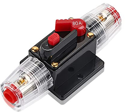 KIMISS Leistungsschalter Reset Sicherungshalter, 50Amp -100Amp Leistungsschalter Auto Boot Sicherungshalter Wasserdicht 12-24V Neu(80A)