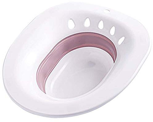 Emorroidi post-partum Sitz da bagno-donne in gravidanza - MissZM, Pieghevole Ripostiglio Appendibile Lavaggio di grande capacità Cura privata Sedile WC con troppopieno