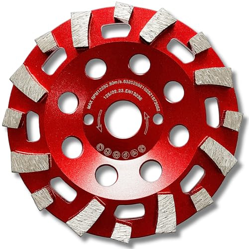 LXDIAMOND Diamant-Schleiftopf 125mm x 22,23mm für Winkelschleifer - Topfschleifer zum Schleifen von Beton, Mauerwerk, Epoxidharz, Estrich, Fliesenkleber - 125 mm Betonschleifer in Profi Qualität