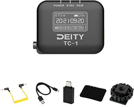 Deity TC-1 Drahtloser Timecode-Generator 2.4G Radio Bluetooth 5.0-Unterstützung APP-Steuerung Timecode-Box mit DSLR-Cold-Shoe-Halterung für Videoaufnahmen Filmaufnahmen (1 PCS)