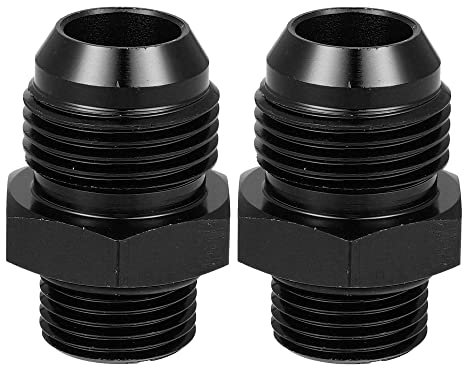 X AUTOHAUX 2 Stück Auto Stecker Befestigung Adapter Flare Union Kupplung Schwarz AN10-M18*1,5