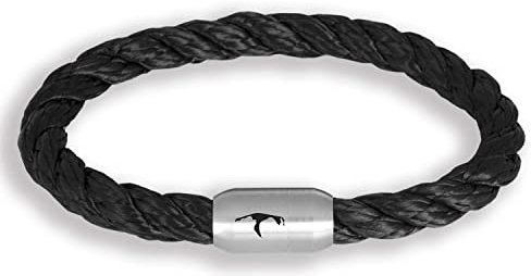 Paris Montana La pulsera original de Sylt de cuerda náutica – The Legend – Estable trenzado con grabado hecho a mano con cierre magnético de 8 mm de diámetro, 19 cm - 24 cm, Acero