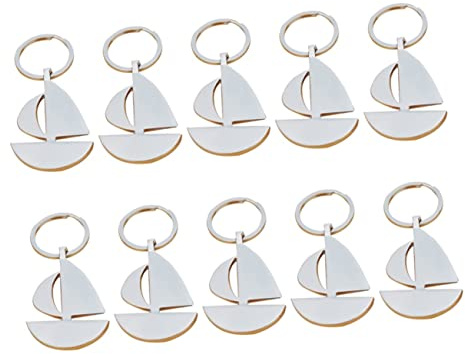 STOBOK Segelboot Schlüsselanhänger Metall Kreativer Schlüsselring Schöner Schlüsselbund Geschenk Für Segler Alltag Und Reise Zubehör 10 Stück