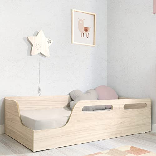Bainba Cama Baja Montessori Eco en Madera Natural (70 x 140, Abedul)