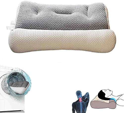 FJAUOQ Super ergonomisches Kissen Neu Einstellbare Ergonomie Kontur Orthopädisches Bettkissen Necklow Well Schlafkissen 3D Gute Nacht Kissen für alle Schlafpositionen,Weiß,48x74cm