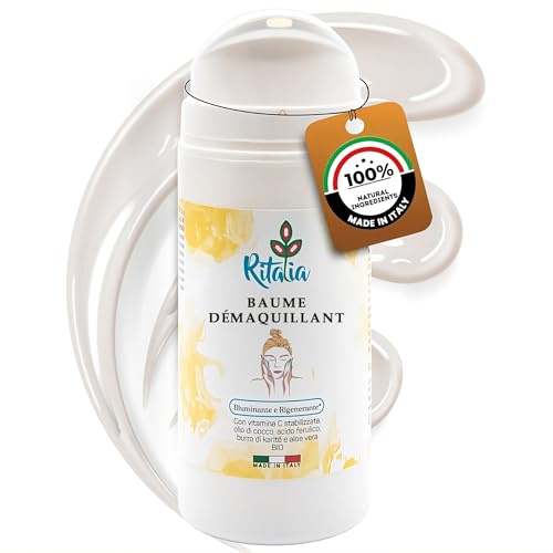 CLEANSING BALM BIO mit ORGANISCHEN Inhaltsstoffen von Ritalia® GESICHTSREINIGUNGSBALSAM entfernt Eyeliner und wasserfestes Mascara. REINIGUNGSBALSAM, ein strahlender und reinigender Reiniger.