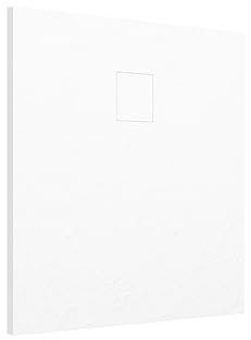 Piatto Doccia 90x90 cm Bianco Effetto Pietra Quadrato in SMC Riducibile Samos