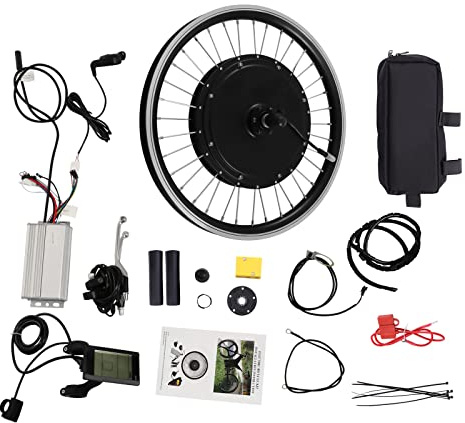 YyanLAK E-Bike Conversion Kit Frontwheel, 500w 20 Zoll Vorderrad Elektro-Fahrrad Nabenmotor Kit, 33-35km/h Elektro-Fahrrad Umbausatz, mit LCD Display, für20 Zoll Frontwheel