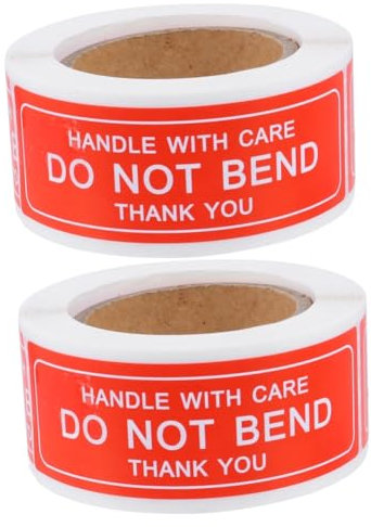 TEHAUX 300pcs Fragile Stickers Handle Care Shipping Labels Warning Tape Easy Peel Stick Office Home