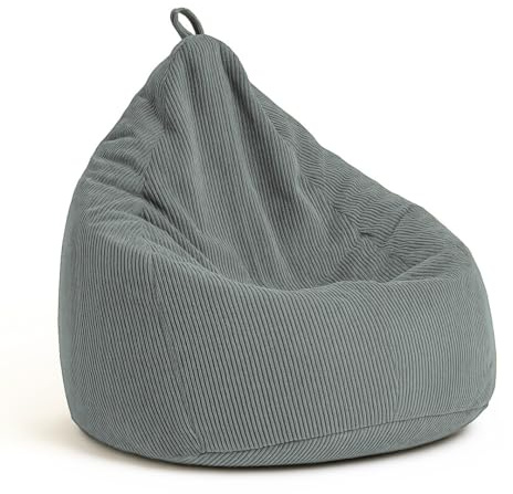chilly pilley® Pouf en Velours côtelé avec Rembourrage EPS - Coussin d'assise, Coussin de Jeu, Plusieurs Couleurs, 65x85 Gris