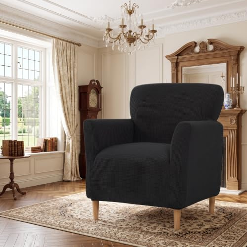 LiveGo Stretch-Sesselbezug mit Armlehnen, Elastischer Strick Spannbezug für Sessel & Polsterstühle, Universelle Passform für Wohnzimmer, Büro, Abdeckung zum Schutz vor Flecken, Haaren & Verschleiß