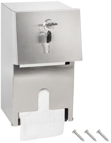 Kommerzieller Toilettenpapierspender mit Schloss, robuster Edelstahl, berührungslos, automatischer Papierhandtuchspender mit Regal, Wandhalterung für Badezimmer/Toilette