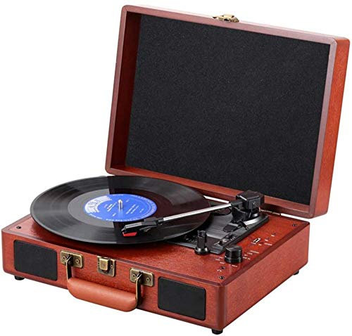 Vinyl Player Vintage, Turntable Portable Three Speed USB Bluetooth 18/20/30 Cm Vinyl Record Player with Built-in Stereo Speakers Gramophone