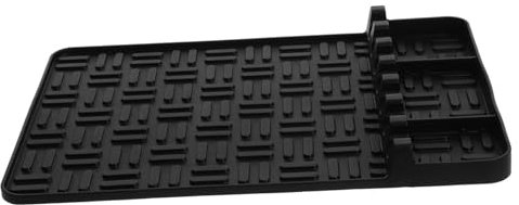 YARNOW Grillmatte Für Grillwerkzeuge rutschfest Hitzebeständig Schwarz Für Grillseitenablage Vielseitige Küchenmatte