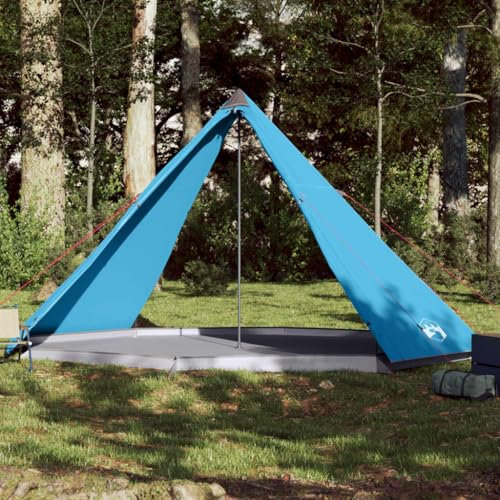 Tino Tech Tipi-Familienzelt 8 Personen Outdoor Tent Winddicht Campingzelt Große Wurfzelt Festivalzelt Wurfzelte für Familie Trekkingzelt Gartenzelte im Freien 400x400x200 cm Polyester Blau