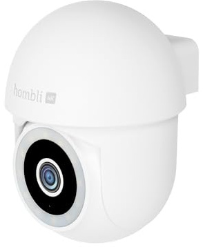 Hombli Pan & Tilt Cam 4K - Smart säkerhetskamera för inomhus/utomhus med avancerad rörelsespårning, CCTV vattentät med 4K QHD, vidvinkel, nattseende, mänsklig formdetektering