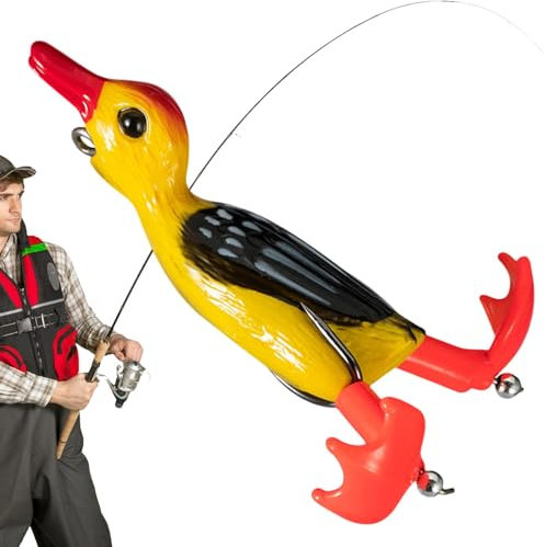 Enten-Topwater-Angelköder - Entenköder Zum, Entenköder Mit Weichem Körper | Soft Propeller Duck Lure Swimbait - Realistischer Sinkender Barsch-Angelköder Mit Spritzenden Füßen Für Süßwasser-Sal