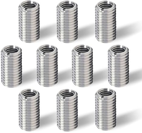 Lot de 10 Inserts Filetés M10 vers M8,15 mm en Acier Inoxydable,Filetage Adaptateurs Manchon Réducteur Écrou,Insert Fileté M10 sur M8,Adaptateur Fileté, Douille Filetée,Kit de Réduction de Filetage